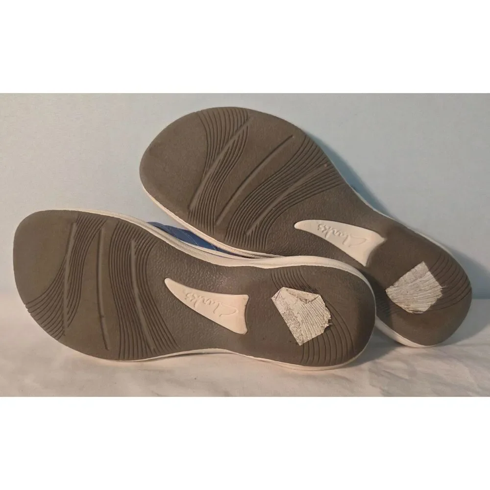 Clarks Cloudsteppers Cushion Soft Flip Flop Sandals Blue Women’s